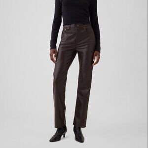 NWT Gap high rise vegan leather straight pants